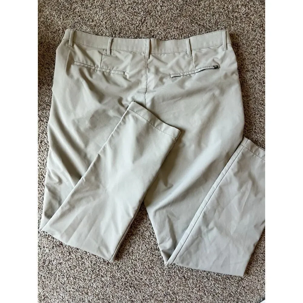 Men's Banana Republic Flat Front Pant, Summer Weight, 40x34, Tan, Slim, Stretch